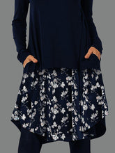 Pockets Shift Round Neck Long Sleeve Dresses